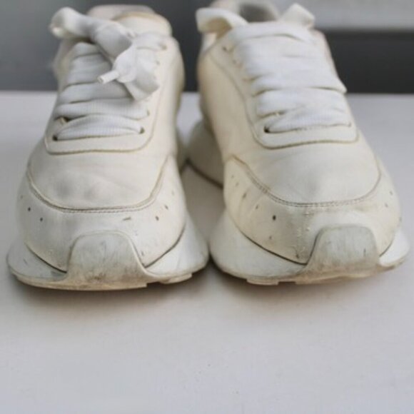 Alexander McQueen Women's White Sprint Runner Low-Top Leather Sneakers sz 36 / 6 - Picture 6 of 14